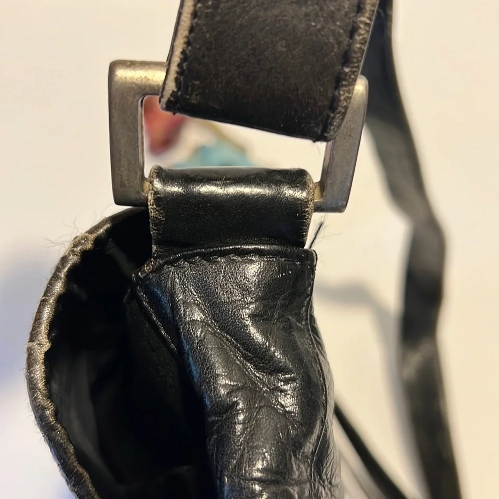 Frye Black Leather Messenger Crossbody Bag Vintage